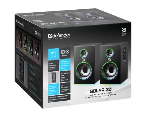 Акустична система Defender Solar 20 Bluetooth Black (65721)