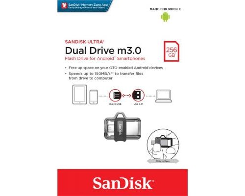 USB флеш накопичувач SanDisk 256GB Ultra Dual Drive USB 3.0 OTG (SDDD3-256G-G46) 
