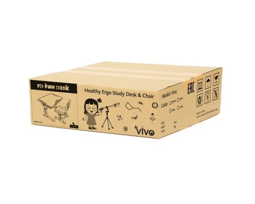 Парта зі стільцем FunDesk Vivo Pink (221895)