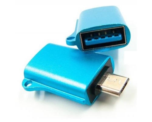 Перехідник OTG USB - Micro-USB blue Dengos (ADP-020)