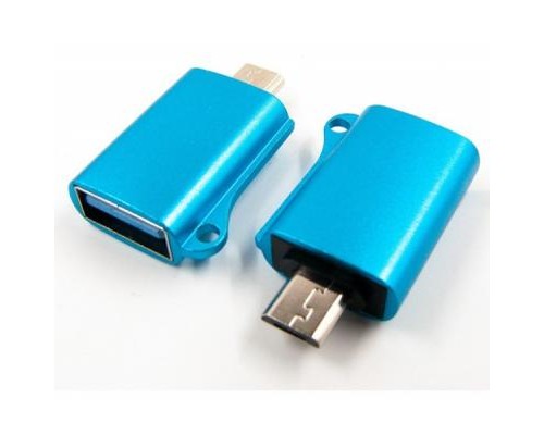 Перехідник OTG USB - Micro-USB blue Dengos (ADP-020)
