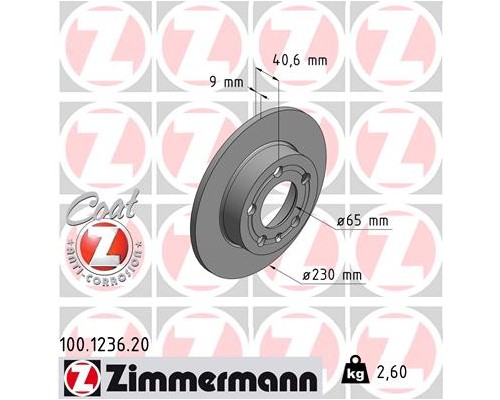 Гальмівний диск ZIMMERMANN 100.1236.20