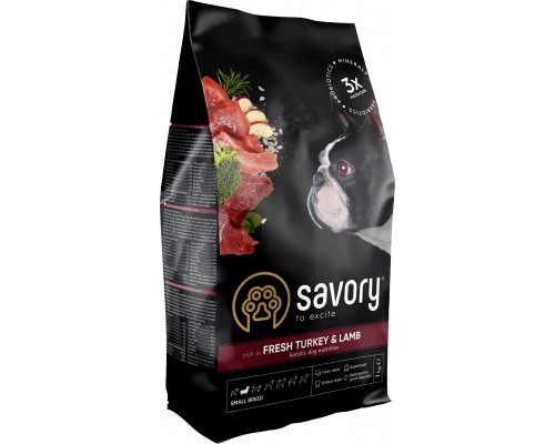Сухий корм для собак Savory Small Breed rich in Fresh Turkey and Lamb 1 кг (4820232630341)