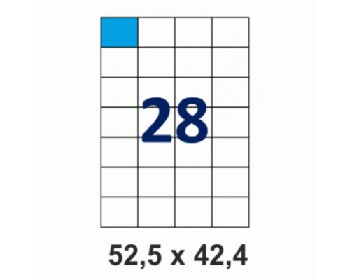 Етикетка самоклеюча Tama 52,5х42,4 (28 на листі) с/кл (100листів) (16777)