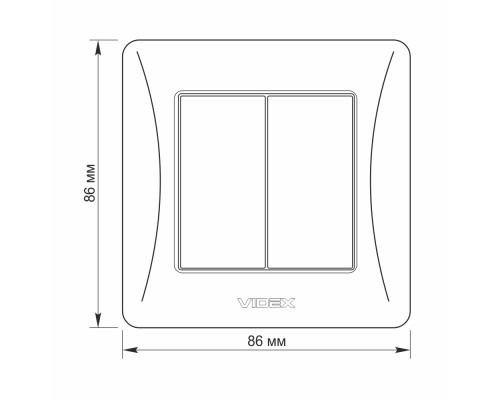 Вимикач Videx BINERA 2кл срібний шовк (VF-BNSW2-SS)