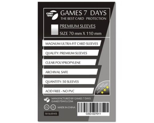 Протектор для карт Games7Days 70 х 110 мм, Magnum Ultra-Fit, 50 шт (PREMIUM) (GSD-027011) Протектор для карт Games7Days 70 х 110 мм, Magnum Ultra-Fit, 50 шт (PREMIUM) (GSD-027011)
