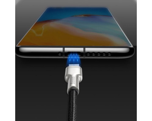 Дата кабель USB 3.1 AM to Type-C 0.25m CAKF 6.0A 66W Cafule Series Metal Data Cable Black Baseus (CAKF000001)