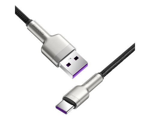 Дата кабель USB 3.1 AM to Type-C 0.25m CAKF 6.0A 66W Cafule Series Metal Data Cable Black Baseus (CAKF000001)