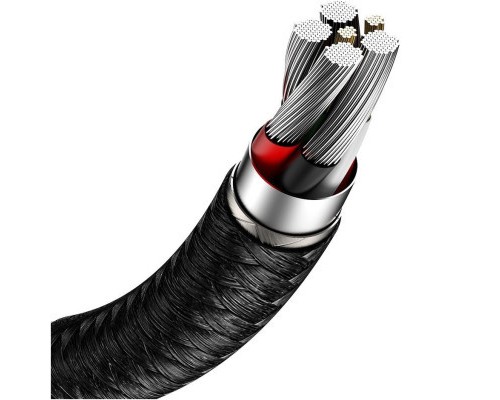Дата кабель USB 3.1 AM to Type-C 0.25m CAKF 6.0A 66W Cafule Series Metal Data Cable Black Baseus (CAKF000001)