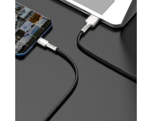 Дата кабель USB 3.1 AM to Type-C 0.25m CAKF 6.0A 66W Cafule Series Metal Data Cable Black Baseus (CAKF000001)