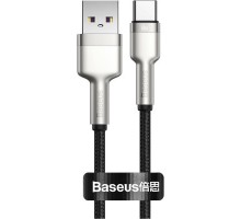 Дата кабель USB 3.1 AM to Type-C 0.25m CAKF 6.0A 66W Cafule Series Metal Data Cable Black Baseus (CAKF000001)