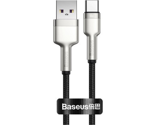 Дата кабель USB 3.1 AM to Type-C 0.25m CAKF 6.0A 66W Cafule Series Metal Data Cable Black Baseus (CAKF000001)
