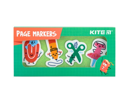 Закладки для книг Kite пластикові Office 4x20 шт, 35х50 мм (K22-479-3)