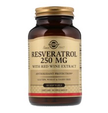 Антиоксидант Solgar Ресвератрол з Екстрактом Червоного Вина, 250мг, Resveratrol with (SOL-02484)