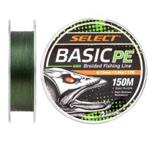 Шнур Select Basic PE 150m Dark Green 0.12mm 12lb/5.6kg (1870.18.22)