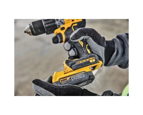 Шуруповерт DeWALT XR Li-Ion PowerStack 90 Нм, 18V 1x1.7Ah, кейс TSTAK (DCD805E1T)