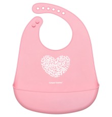 Слинявчик Canpol babies Pastel силіконовий з кишенькою рожевий (74/024_pin)