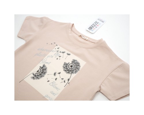 Футболка дитяча Breeze з кульбабами (18763-146G-beige)