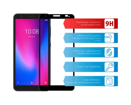 Скло захисне ACCLAB Full Glue ZTE A3 2020 (1283126508929)
