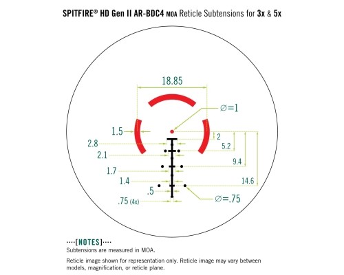 Коліматорний приціл Vortex призматичний Spitfire HD Gen II 5-х з сіткою AR-BDC4 (SPR-500)