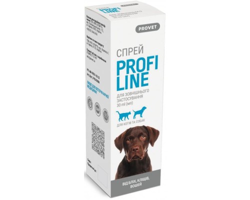 Спрей для тварин ProVET Profiline інсектоакарицид для котів та собак 30 мл (4823082430864)