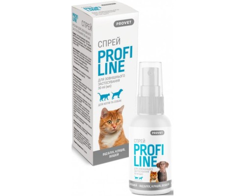 Спрей для тварин ProVET Profiline інсектоакарицид для котів та собак 30 мл (4823082430864)
