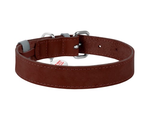 Нашийник для тварин WAUDOG Classic шкіряний 12 мм х 19-25 см коричневий (02016)