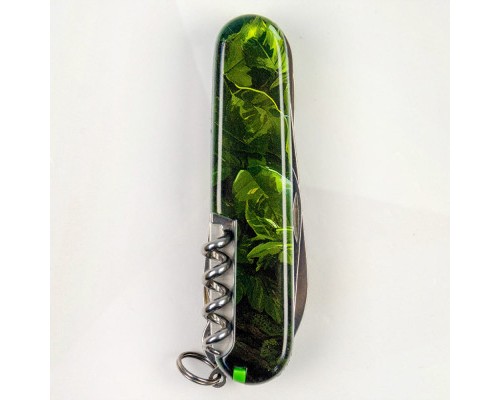 Ніж Victorinox Huntsman Zodiac 91 мм Зелений дерев'яний дракон (1.3713.3_Z3240p)