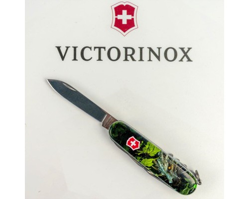 Ніж Victorinox Huntsman Zodiac 91 мм Зелений дерев'яний дракон (1.3713.3_Z3240p)