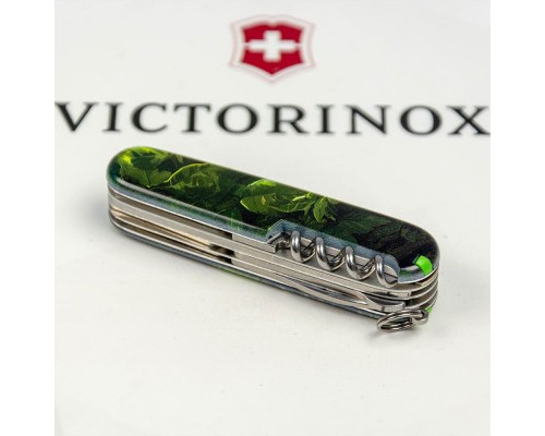 Ніж Victorinox Huntsman Zodiac 91 мм Зелений дерев'яний дракон (1.3713.3_Z3240p)