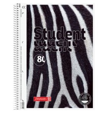 Зошит Brunnen Коледж-блок А4 Premium у клітинку 80 аркушів Zebra (10 675 28 05)