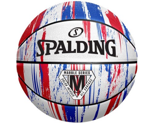 М'яч баскетбольний Spalding Marble Ball червоний, білий, синій Уні 7 84399Z (689344406497)