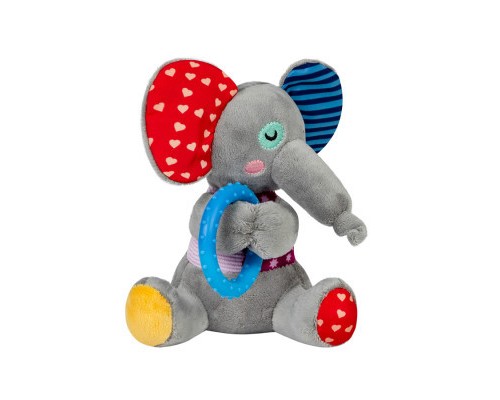 Іграшка для собак GiGwi Plush Слоненя з кільцем та пищалкою 16 см (2256)