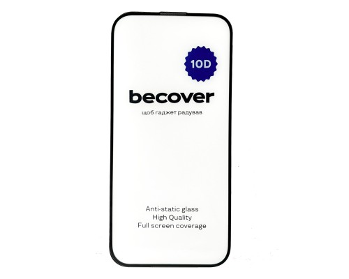 Скло захисне BeCover Apple iPhone 15 Pro 10D Black (711331)