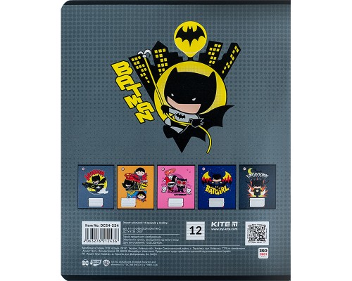 Зошит Kite DC Comics 12 аркушів, лінія (DC24-234)