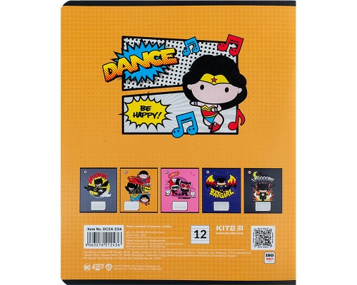 Зошит Kite DC Comics 12 аркушів, лінія (DC24-234)