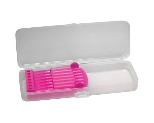 Пенал Cool For School Пластиковий із застібкою Прозорий з рожевим тримачем 8011 (CF85557)