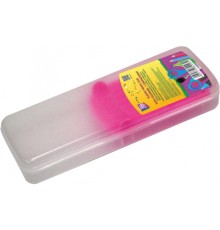 Пенал Cool For School Пластиковий із застібкою Прозорий з рожевим тримачем 8011 (CF85557)