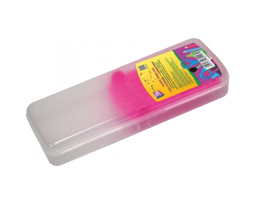 Пенал Cool For School Пластиковий із застібкою Прозорий з рожевим тримачем 8011 (CF85557)
