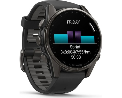 Смарт-годинник Garmin fenix 8 43mm, AMOLED, Saph, CrbnGry Ti/Blk, Blk/PebblGryBnd, (010-02903-21)