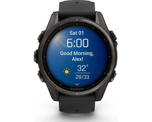 Смарт-годинник Garmin fenix 8 43mm, AMOLED, Saph, CrbnGry Ti/Blk, Blk/PebblGryBnd, (010-02903-21)