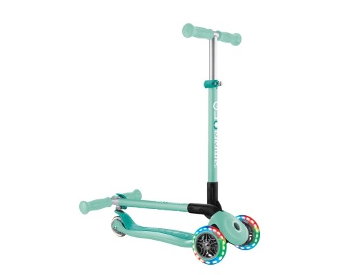 Самокат Globber Primo Foldable Lights колеса з підсвіткою до 50 кг 3+ М'ятний (432-206-3)