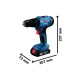 Шуруповерт Bosch GSB 183-LI 18V, 2х2Ah, 21-56Нм, 374-1815 об/хв, кейс, 1.2кг (0.601.9K9.100)