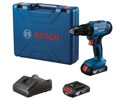 Шуруповерт Bosch GSB 183-LI 18V, 2х2Ah, 21-56Нм, 374-1815 об/хв, кейс, 1.2кг (0.601.9K9.100)