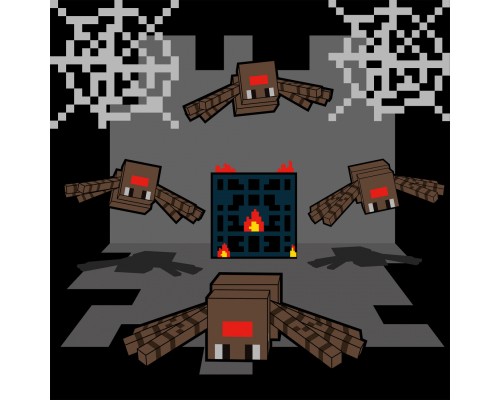 Картина по номерам Santi Майнкрафт Печера з павуками 25х25см (955473)