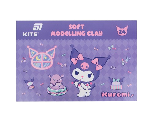 Пластилін Kite Kuromi восковий, 24 кольори, 480 г (HK24-089)