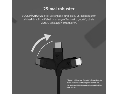 Дата кабель USB 2.0 AM to Type-C 3.0m 15W Black Belkin (CAB008BT3MBK)