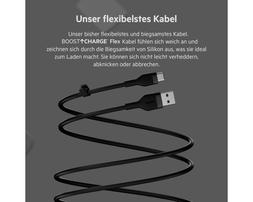 Дата кабель USB 2.0 AM to Type-C 3.0m 15W Black Belkin (CAB008BT3MBK)