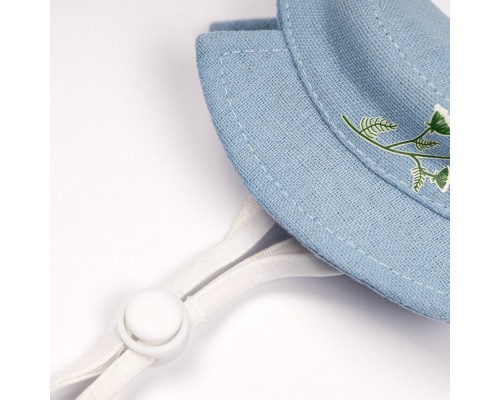 Кепка для тварин Pet Fashion Blue XS з квітковим принтом (4823082434220)
