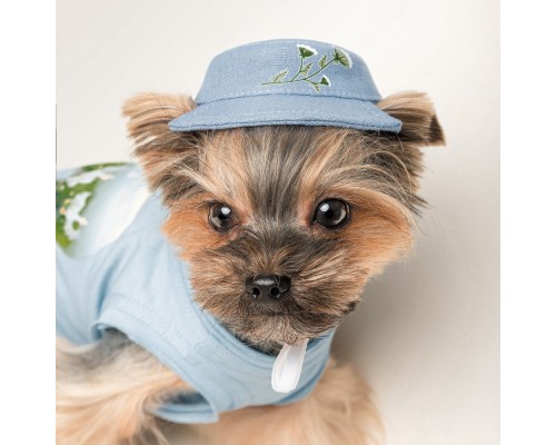 Кепка для тварин Pet Fashion Blue XS з квітковим принтом (4823082434220)
